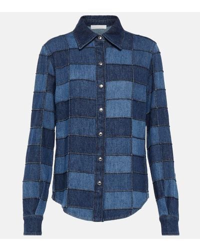 Chloé Camicia di jeans patchwork - Blu