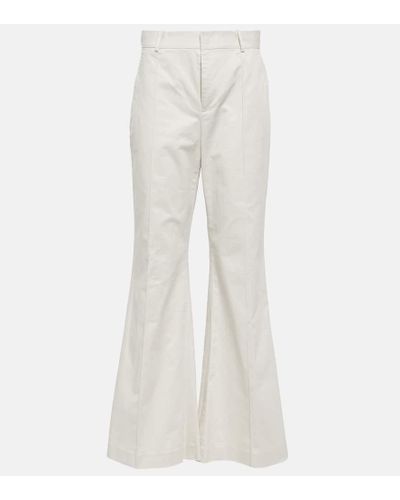 Polo Ralph Lauren Mid-rise Cotton-blend Flared Pants - White