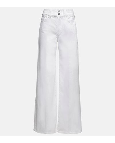 FRAME High-rise Wide-leg Trousers - White