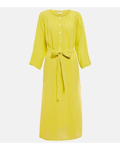 Velvet Christelle Cotton Kaftan Midi Dress - Yellow
