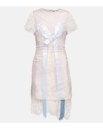 Acne Studios Bow-trimmed Lace Minidress - White