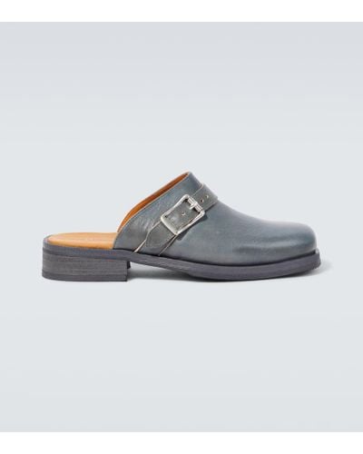 Our Legacy Camion Leather Mules - Blue