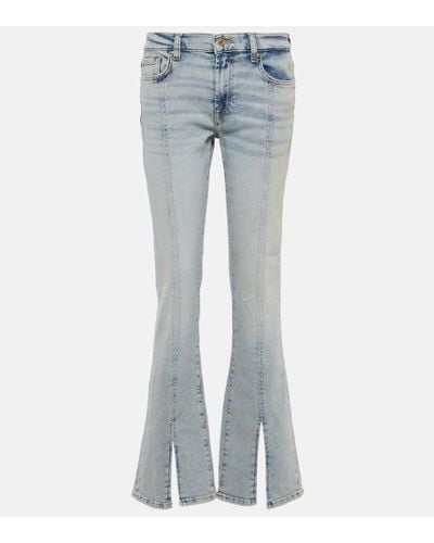 7 For All Mankind Mid-Rise Jeans Bootcut Tailorless - Blau