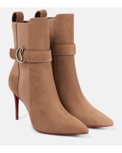Christian Louboutin Cl 70 Suede Chelsea Bootie in Black | Lyst