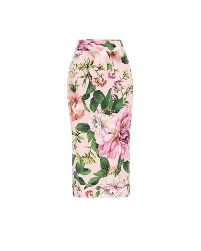 Dolce & Gabbana Floral Pencil Skirt - Pink