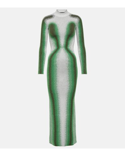 Y. Project Printed Knit Maxi Dress - Green