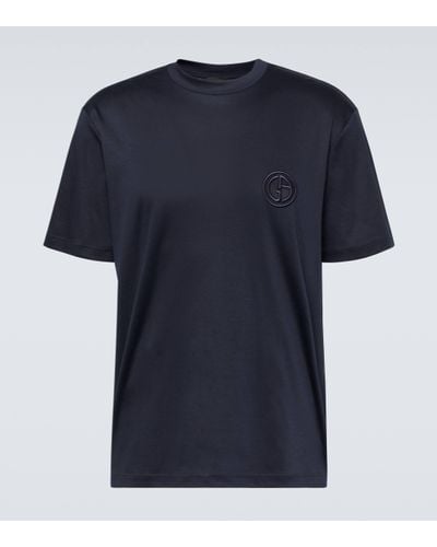 Giorgio Armani T-shirt en coton - Bleu