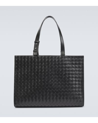 Bottega Veneta Cargo Intrecciato Leather Tote Bag - Black