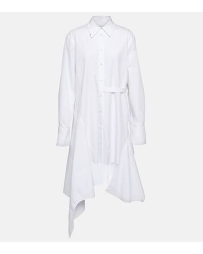 JW Anderson Robe chemise asymetrique en coton - Blanc