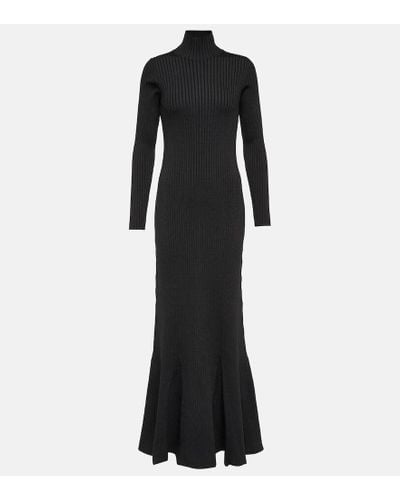 Balenciaga Vestido largo de mezcla de seda - Negro