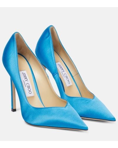 Jimmy Choo Casse 100 Satin Court Shoes - Blue
