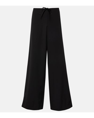 The Row Pantalon ample Barrie en laine vierge - Noir