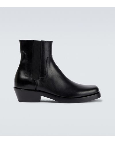 Raf Simons Leather Ankle Boots - Black