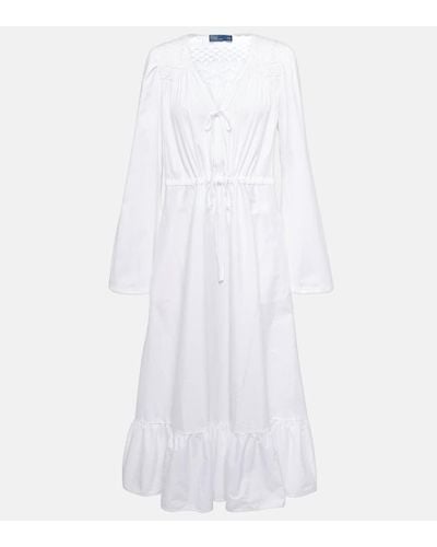 Polo Ralph Lauren Vestido midi de algodon - Blanco