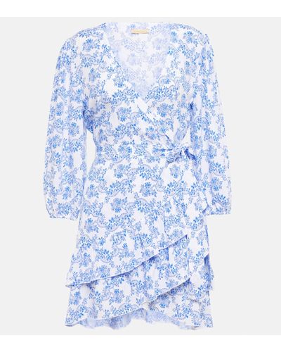 Melissa Odabash Legacy Floral Wrap Minidress - Blue