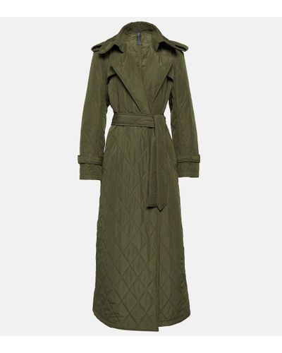Norma Kamali Quilted Trench Coat - Green