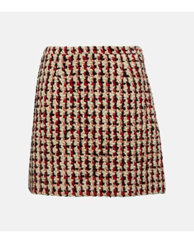 Etro Mini-jupe en tweed de laine melangee - Multicolore