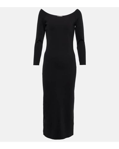 The Row Coralinda Scuba Midi Dress - Black