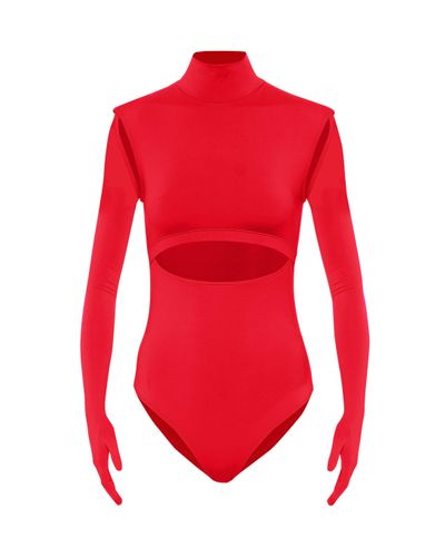 Vetements Bodysuit With Gloves - Red