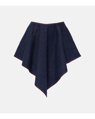 Alaïa Triangle Asymmetric Denim Miniskirt - Blue