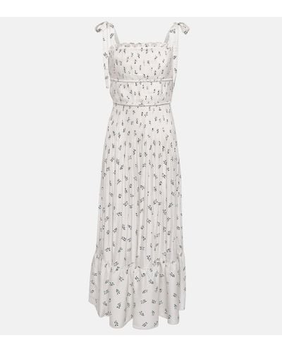Polo Ralph Lauren Pleated Floral-print Dress - White