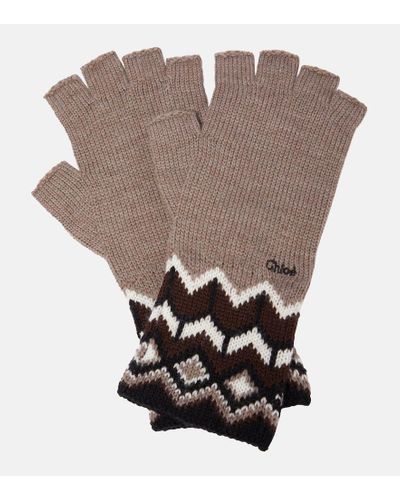 Chloé Handschuhe aus Wolle - Braun