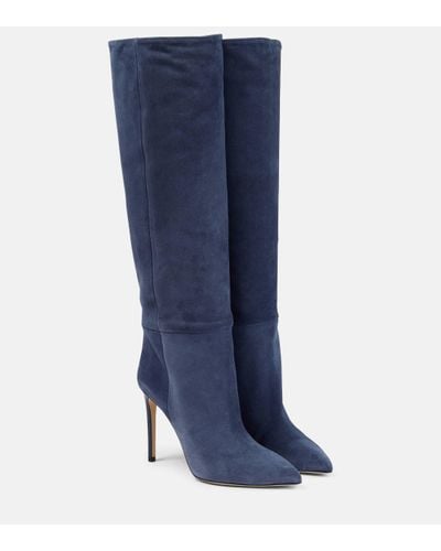 Paris Texas Suede Knee-high Boots - Blue