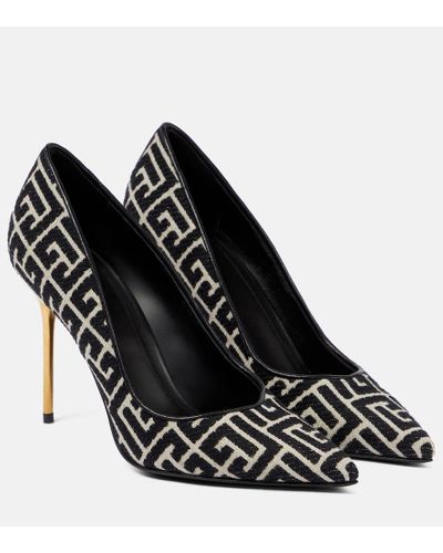 Balmain Monogram Pumps 90 - Black