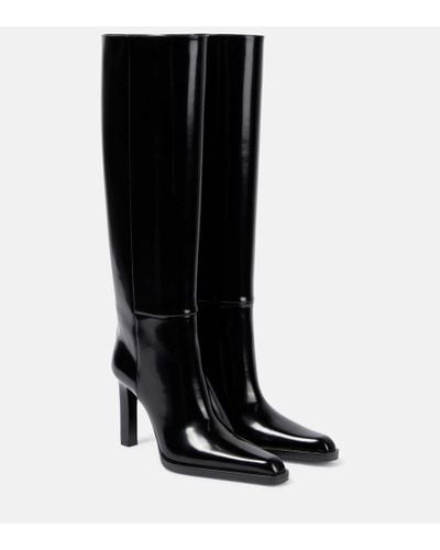 Saint Laurent Nina Leather Knee-high Boots - Black