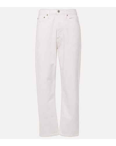 Agolde 90's Crop Mid-rise Straight Jeans - White