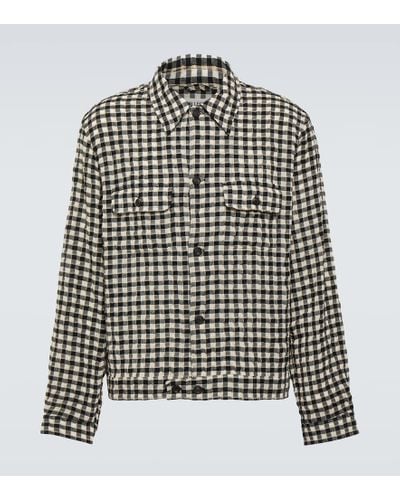 Our Legacy Coach Checked Seersucker Overshirt - Black