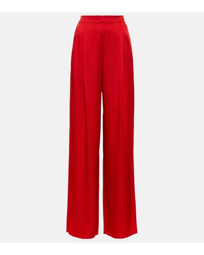 Max Mara Pallida Crepe Wide-leg Trousers - Red