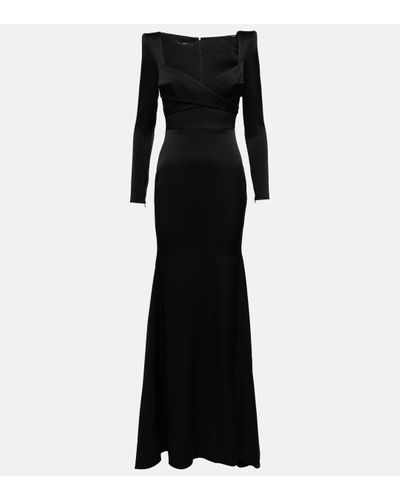 Alex Perry Brooks Satin Gown - Black