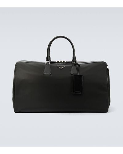 Prada Leather-trimmed Duffel Bag - Black