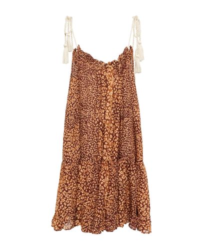 Ulla Johnson Robe Trula a motif leopard - Marron