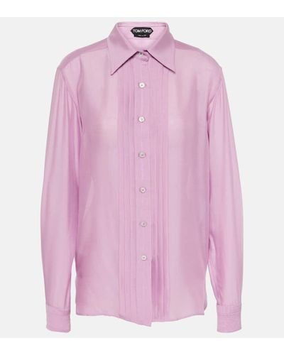 Tom Ford Camisa Batiste de seda - Rosa