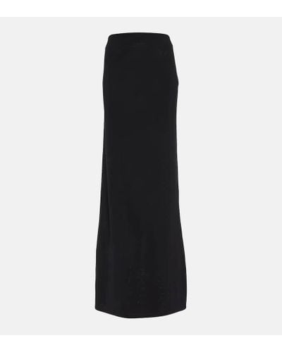 Saint Laurent Ribbed-knit Maxi Skirt - Black