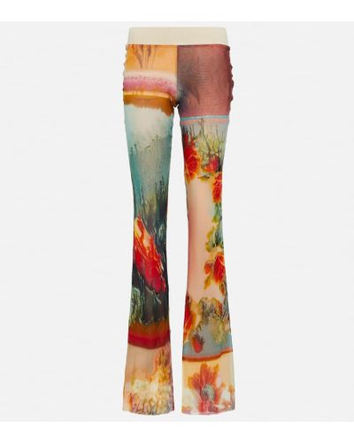 Jean Paul Gaultier Floral Tulle Flared Pants