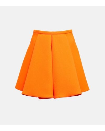 Versace Pleated Twill Miniskirt - Orange