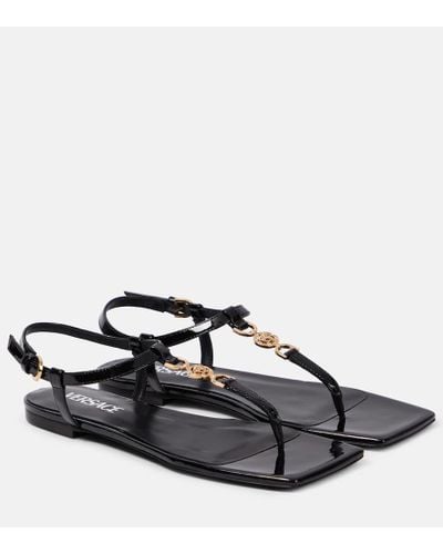 Versace Medusa '95 Leather Thong Sandals - Brown