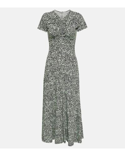 Proenza Schouler Printed Keyhole Maxi Dress - Gray