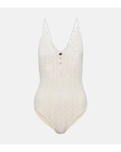 Missoni Patterned Knit Swimsuit - White