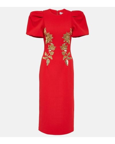 Rebecca Vallance Versailles Sequined Crepe Midi Dress - Red