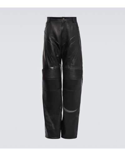 Balenciaga Hose aus Leder - Schwarz