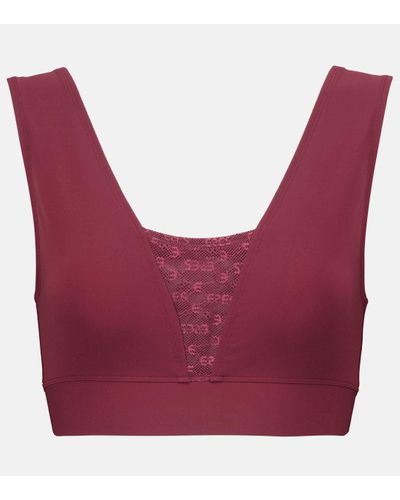Eres Victory Lace-trimmed Sports Bra - Red