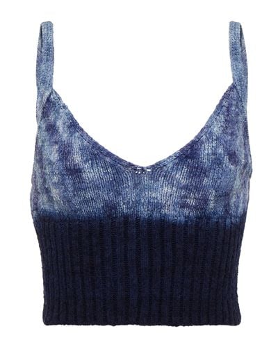 Altuzarra Top raccourci Sim tie & dye en soie - Bleu