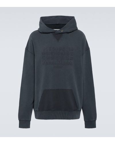 Maison Margiela Sweat-shirt a capuche en coton - Bleu