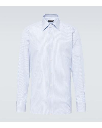 Tom Ford Camisa de popelin de algodon - Blanco