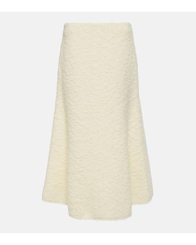 Chloé Wool-blend Midi Skirt - Natural