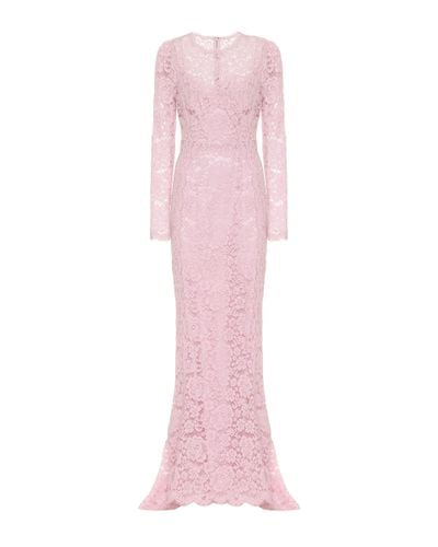 Dolce & Gabbana Guipure Lace Gown - Pink